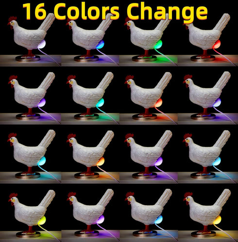ChickenSoNice 16 Chicken Egg lamp, Colors Change Chicken lamp with Remote Control, Resin Chicken Egg Night Light
