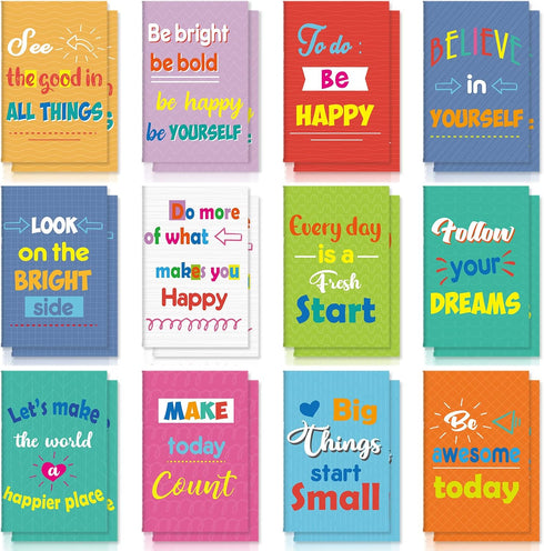 Zonon 24 Pcs Mini Colorful Notebooks, Funny Motivational Journals, Small Pocket Notebooks for Kids, School Office Prizes