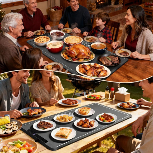 Ieuan 36"x15", 14-Level 10-Hour Warming Mat For Food Extra Large Electric Warming Tray with Temp Timer Adjustable