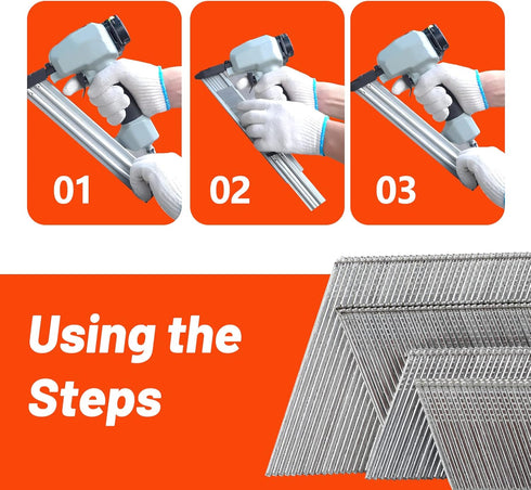 16 Gauge 20-Degree Angled Finish Nails, 2-1/2 inch 1000-Pack Galvanized for Pneumatic Electric Nailer