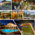 Commercial 48FT, 15+1 S14 Bulbs 2200K, Outdoor String Lights LED Replaceable Edison Black Weatherproof Cord for Patio