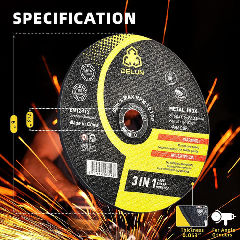 Cut Off Wheels 6 inch, 27-Pack Thin Metal & Stainless Steel Cutting Discs for Angle Grinders