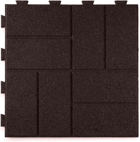 Playsafer Brick Rubber Interlocking Tiles | 16 X 16 | Easy Install