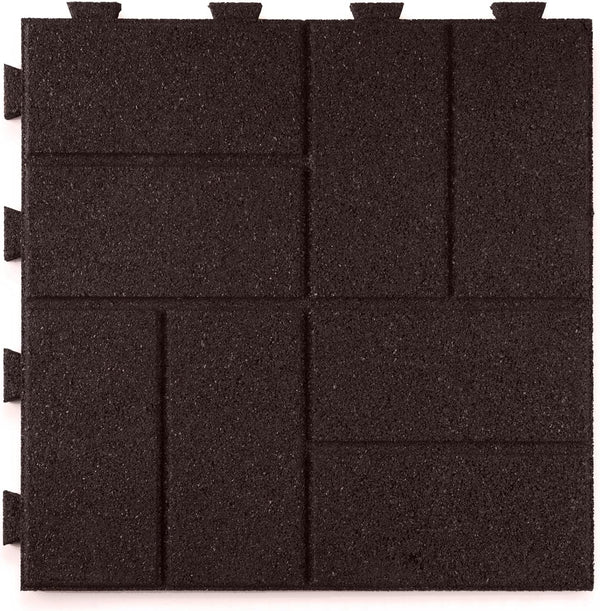 Playsafer Brick Rubber Interlocking Tiles | 16 X 16 | Easy Install