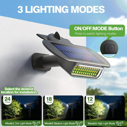 Latband 4 Pack IP68, 2 1, Solar Spot Lights Outdoor Waterproof Auto On/Off Bright Solar Powered Spotlights with Wall