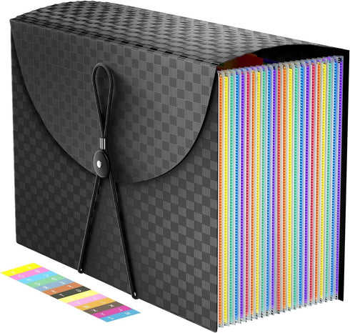Expanding File Folders Accordion Organizer with 24 Pockets, Letter Size Document Folder for Storage