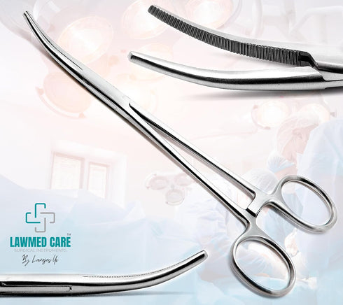 Kelly Hemostat Forceps, Precision Surgical Tool for Medical and Crafting Applications (5.5" Curved)