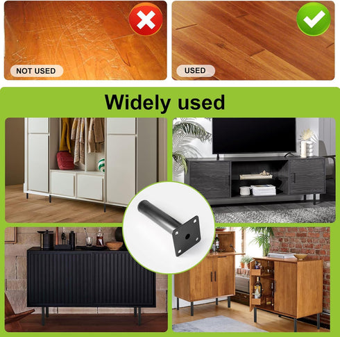 Masendelk 4 Inch 100mm, 4pcs Black Furniture Legs / Modern Sofa Legs Cabinet Replacement Legs, Heavy Duty Metal Legs