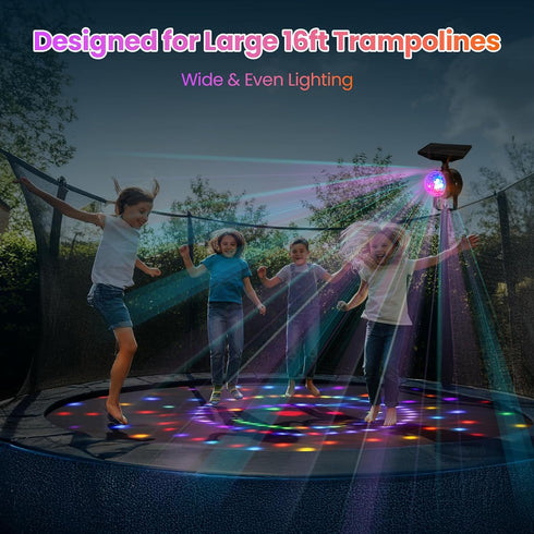OTDRMETA 3 7 16FT, 15FT, 14FT, 12FT, 10FT Trampoline Led Lights, Trampoline Lights Solar Powered Outdoor Waterproof