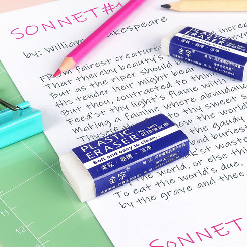 Tamaki 6 Pack Large White Pencil Erasers for School Office, Art Drawing