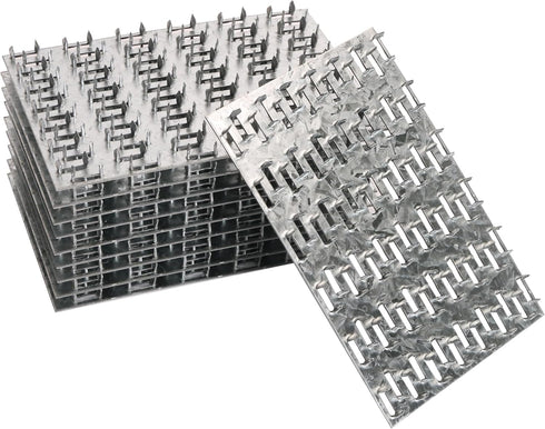 20 Pack 6x4 inch Pronged Truss Plates with 8mm Nail Teeth, Galvanized Steel Flat Mending Plates for Timber Roofing