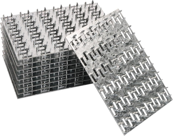 20 Pack 6x4 inch Pronged Truss Plates with 8mm Nail Teeth, Galvanized Steel Flat Mending Plates for Timber Roofing