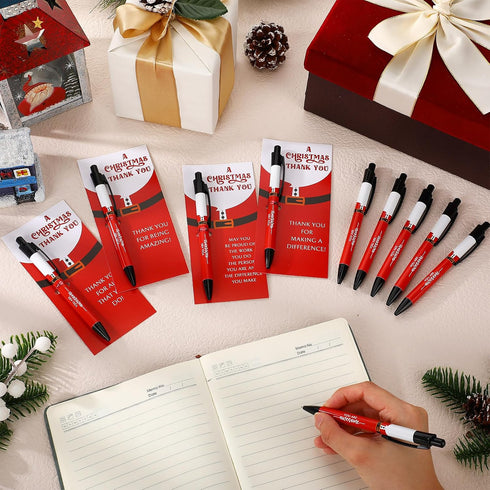 Sayglossy 48 Sets Christmas Employee Appreciation Gifts Bulk, Santa Claus Sublimation Pens with Inspirational Ballpoint