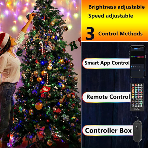 66FT 200 iBaycon Smart Color Changing Christmas Lights, LED RGB Christmas Tree Lights Remote & App Controlled String