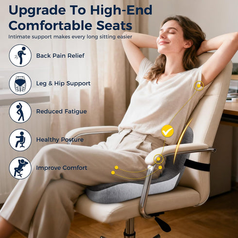 SSPATIOS Tailbone Seat Cushion, Office Chair Cushions for Relief, Seat Cushions for Office Chair with L-Shaped