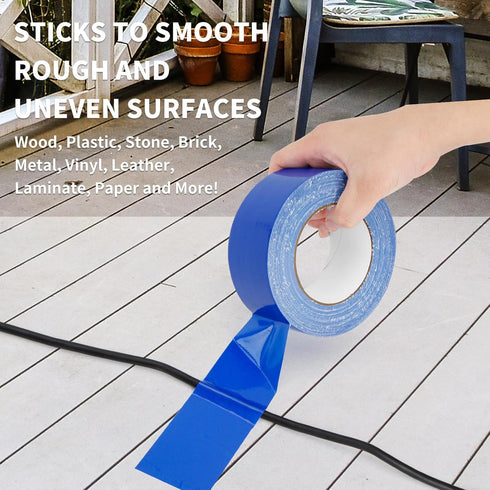 Heavy Duty Blue Duct Tape, 40 Yards X 2 Inch, 9 Mils Thickness Strong Adhesive, No Residue, Easy Tear for Home Repairs