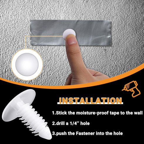 Taiyin 200 Pcs 1" Vapor Barrier Christmas Tree Clips, Plastic Nylon Rivet Clips for Furniture Assembly