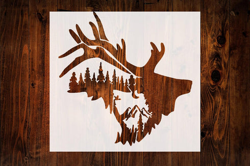 Bull Elk Stencil, Reusable 10 mil Mylar for Airbrush, Murals, Tees, and More - DIY Art & Craft Supplies STENCILAIR