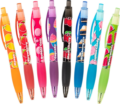 Glitter Gel Smens, Patented Gourmet Scented Colored Glitter Gel Ink Pens, Medium Point, 8 Count