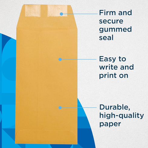 Guardian #7 Paper Coin Envelopes with Gummed Flaps, Pack of 500 for Coins and Small Parts Storage