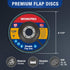 WORKPRO 10-Pack Flap Discs, 4-1/2-inch, T29 Zirconia Abrasive Grinding Wheel and Flap Sanding Disc