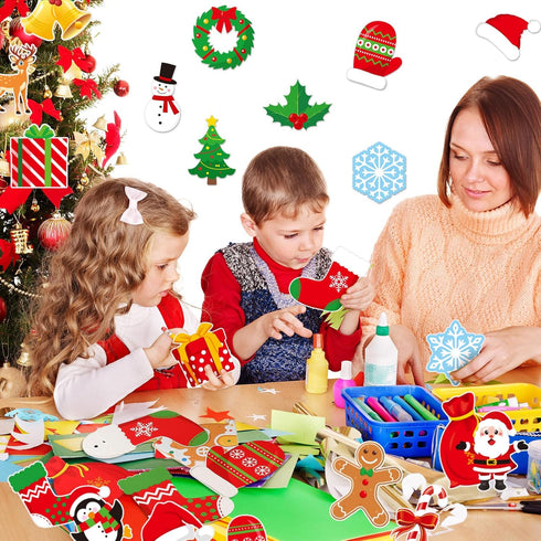 TaoBary 39 Pcs Christmas Bulletin Board Decorations Set - Merry Christmas Stockings, Balls, Gift Boxes for Classroom