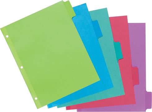 Avery Big Tab Write & Erase Dividers, 5 Multicolor Tabs - 1 Set (23180)