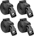 Premium Utility Straps with Quick Release Buckle, Adjustable Nylon Lashing Straps for Camping Gear, Black 4Pcs