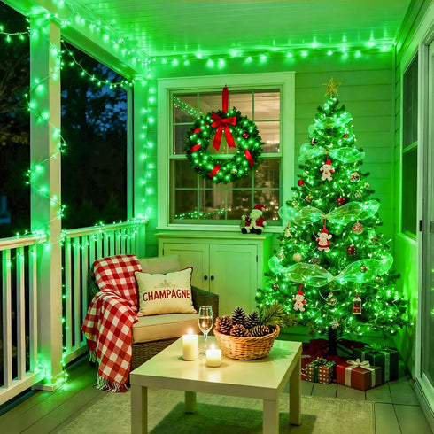 600 168Ft 8 JMEXSUSS LED Green St Patricks Day String Lights, Clear Wire Christmas Lights for Indoor Outdoor Tree Yard