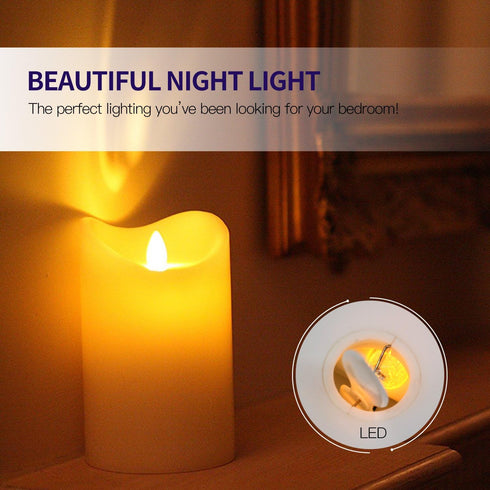 Novelty Place Flickering LED Candles - Lifelike Swinging Flame Battery Powered Realistic Flameless Candle