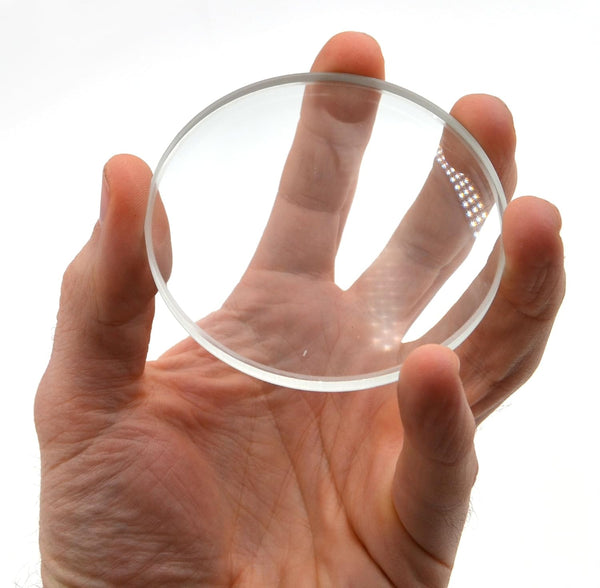 EISCO Double Concave Lens, 300mm Focal Length - 3" (75mm) Diameter - Spherical, Optically Worked Glass Lens - Ground