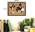 Black Cork Board Bulletin Board, 14.6"X 11" Wall Mounted with Oak Wood Finish Frame for Office and School