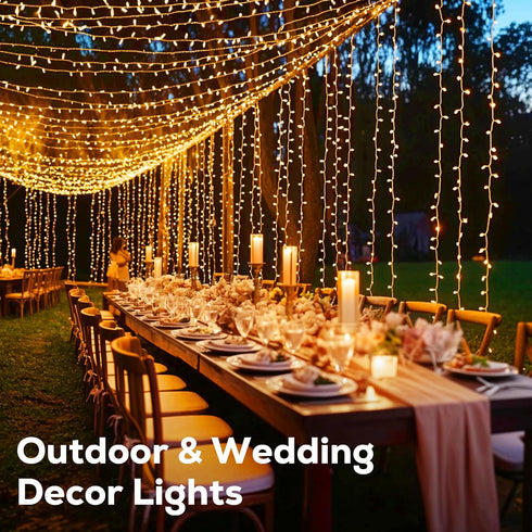 246FT 600 8 LED Christmas Lights Outdoor Waterproof Modes String Lights for Outside Warm White Christmas Tree Lights