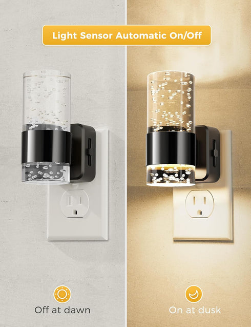 Light,Dimmable 2 Pack 0-100 3000K L LOHAS LED Night Night Lights Plug into Wall, Acrylic Nightlights with LM Adjustable