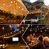 15M Dimmable Bulbs, 3 LED Outdoor String Lights Patio Hanging Light with Remote, Waterproof Shatterproof Edison Modes