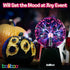 6" 12V BALIBOO Plasma Ball Light Touch & Sound Sensitive Activated Lightning Globe Power Adapter Plug Plasma Globe Lamp