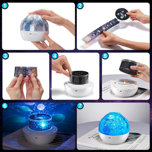 360Rotating+5 3-5, Solar System for Kids Projector Night Light, Films Planet Space Projector for Bedroom, Bright Night