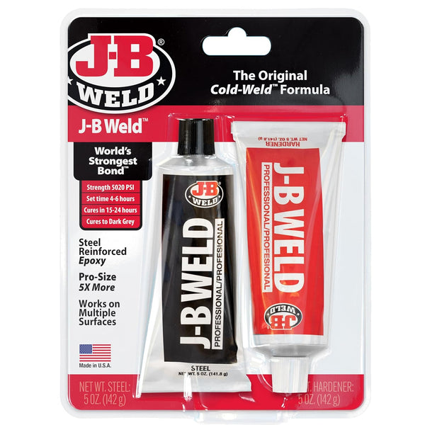 J-B Weld 8281 Professional Size Steel Reinforced Epoxy, Hardener and Steel Pack, 10 oz