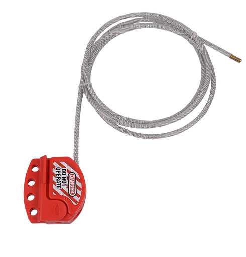 Adjustable Cable Lockout with Vinyl Coated, 1/4" Diameter, 6' Length