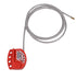 Adjustable Cable Lockout with Vinyl Coated, 1/4" Diameter, 6' Length