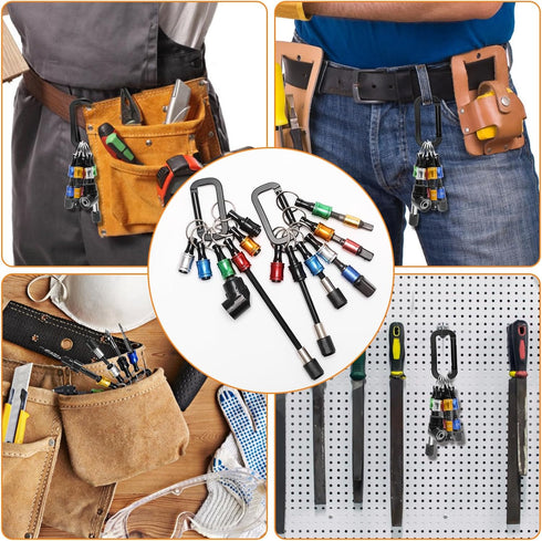 21Pcs 1/4 105 1/4 Bit Holder Cool Gadgets, Windspeed Quick Release Bit Holder Keychain for Impact Driver with Degree