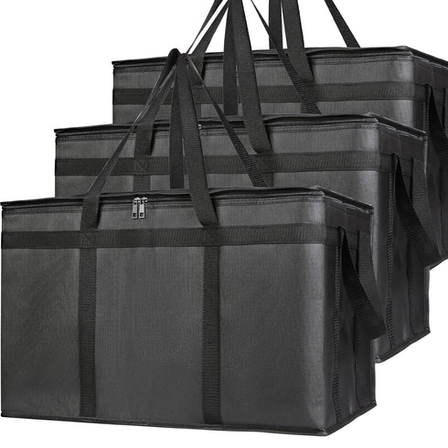Bodaon 3-Pack Insulated Food Delivery Bag, XXXL Pizza Cooler Bags, Rideshare Delivery