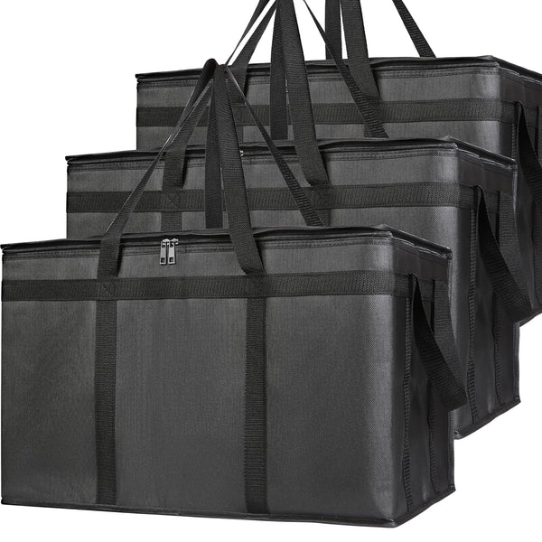 Bodaon 3-Pack Insulated Food Delivery Bag, XXXL Pizza Cooler Bags, Rideshare Delivery