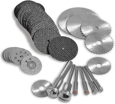 Cutting Wheel Set Compatible with Plastic - 36pcs for Rotary Tool, HSS Circular Saw Blades 6pcs, Resin Cutting Discs