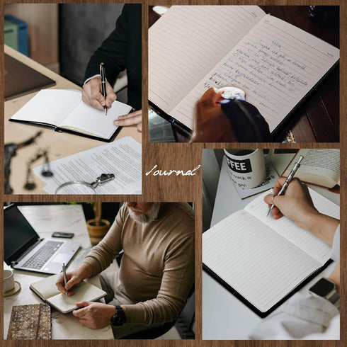 MINICAGIE Leather Journal for Men, Soft Cover, 256 Pages Lined Notebook for Writing, A5 Lion Journaling Notebooks,