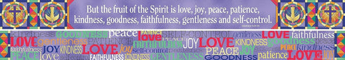 Barker Creek Double-Sided Spiritual Border with Inspirational Verse, Fruit of The Spirit, 3” x 35’ for Bulletin Boards