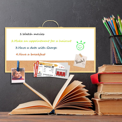 Magnetic Dry Erase White Board and Cork Board, Mini Aluminum Frame Whiteboard with Holder for Home Office Wall Decor