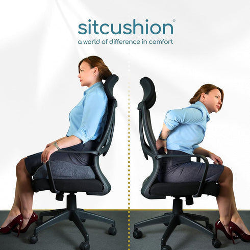 Tailbone SitCushion Ergonomic Seat Cushion for Sciatica & Pain Relief Extra Large Memory Foam Office Chair Cushion