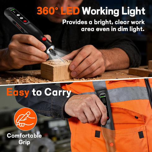 SYNAMENO 20000RPM, 5-Speed 113 Cordless Rotary Tool Kit Rechargeable Engraving Pen for Metal, Wood, Glass and Plastic