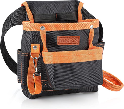 YOOFAN Tool Pouch - Tool Belt for Electrician, Carpenter, Construction Technician, Gardening Accessories, Orange